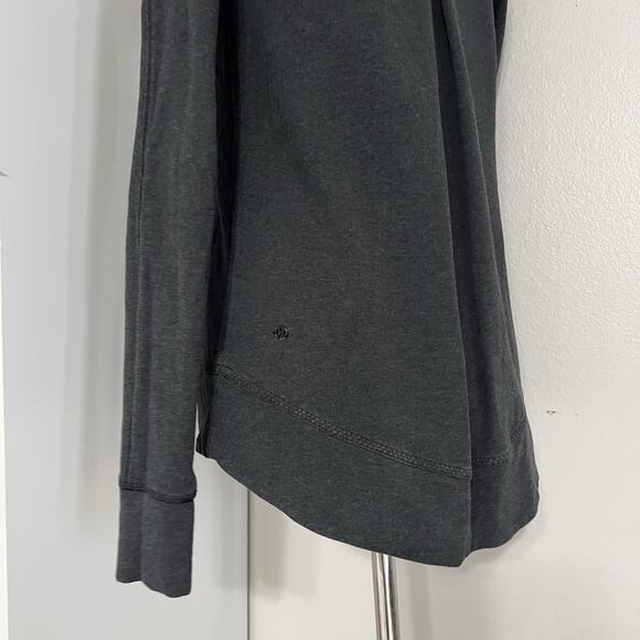 Lululemon Heathered Black Inverted-Pleat Back Exhalation Pullover Sweatshirt 8 - Picture 10 of 14
